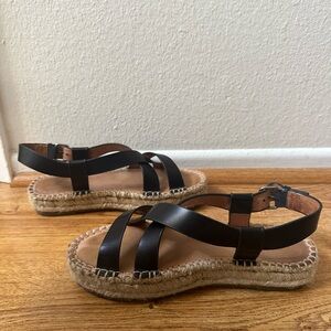 Black strapped Madewell sandals